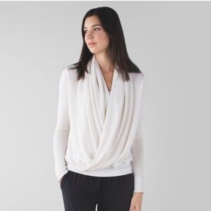 Lululemon Cream White Iconic Wrap Sweater Size 10